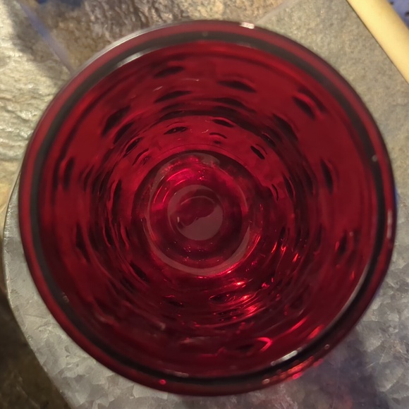 Vintage Hoosier Glass , Red Bubble Vase - Picture 2 of 4